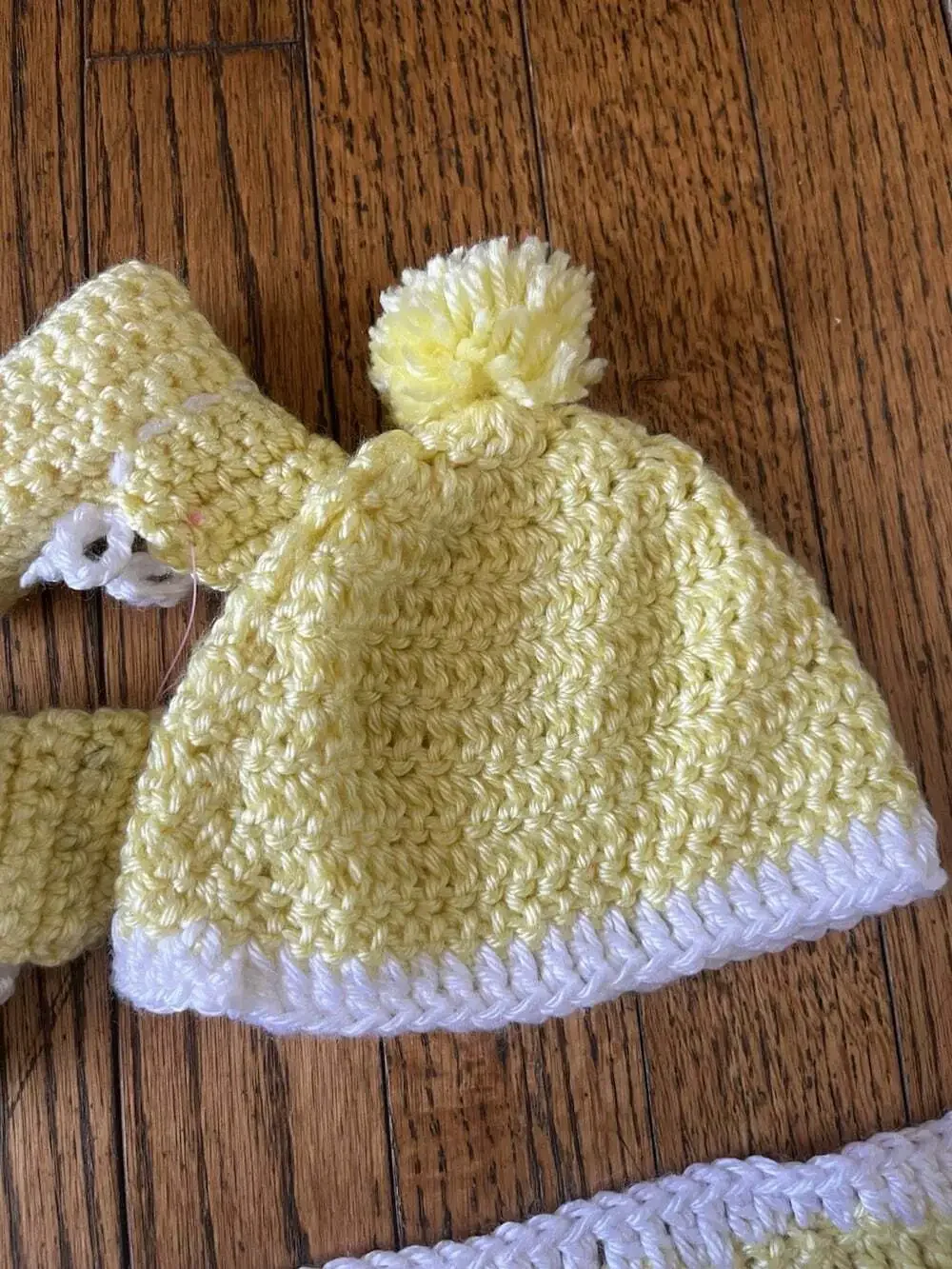 Crochet Baby Set Blanket Hat Booties Infant 0-3m Handmade Shower Gift Yellow
